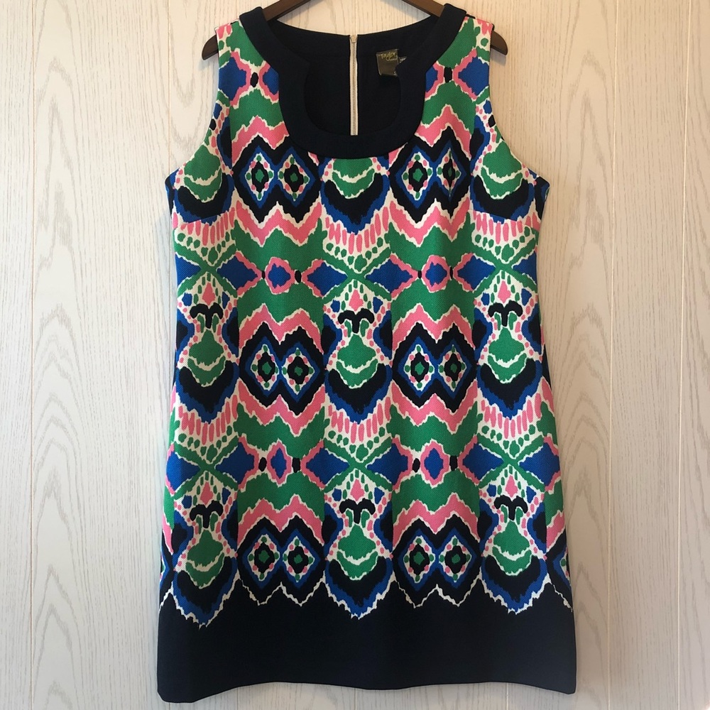 NWOT Taylor Printed Shift Dress Navy Multi Color Size 18W